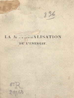 cover image of La matérialisation de l'énergie